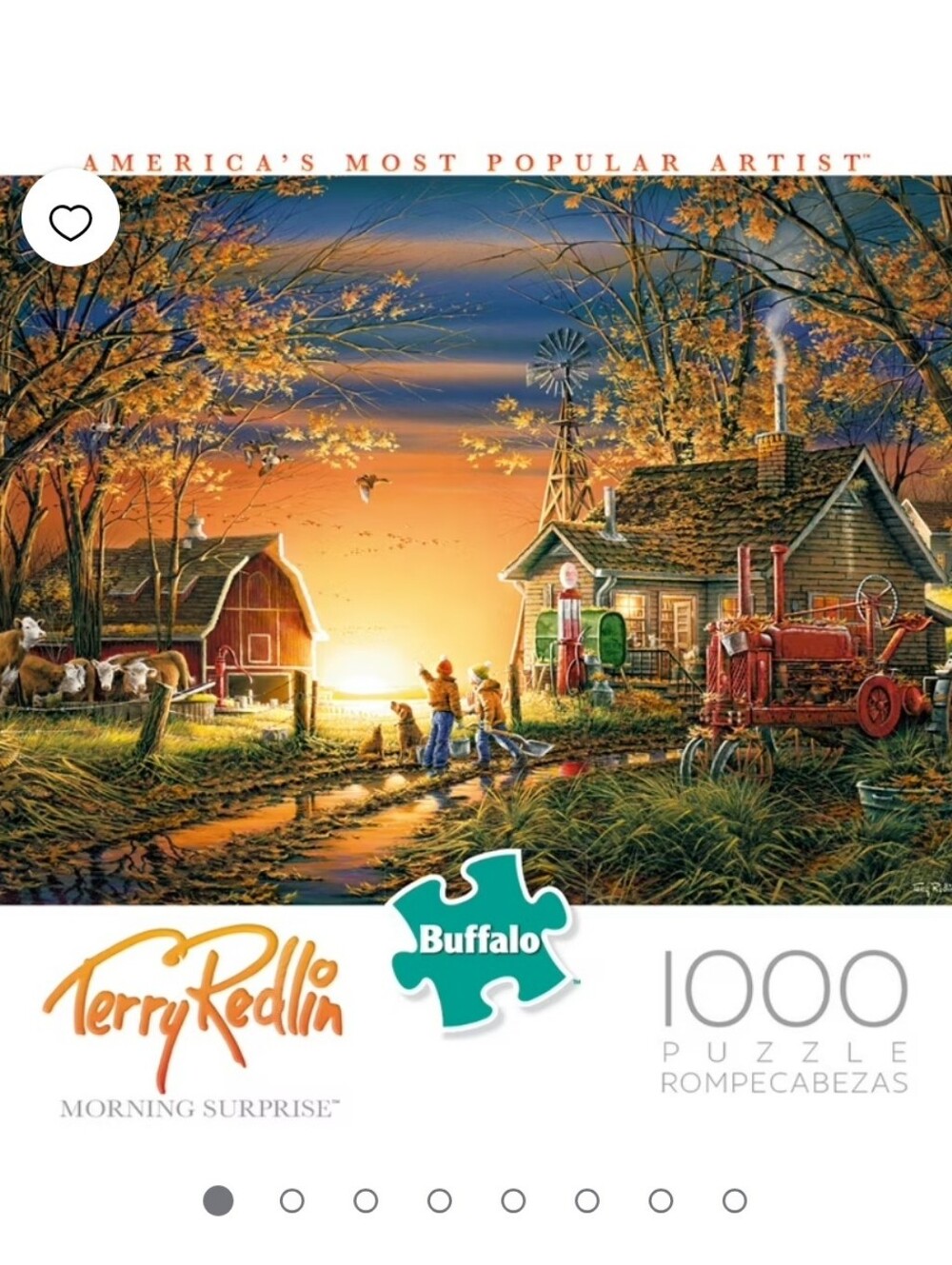 Buffalo Terry Redlin 'Morning Surprise' 1000-Piece Jigsaw Puzzle - Sunset Colors
